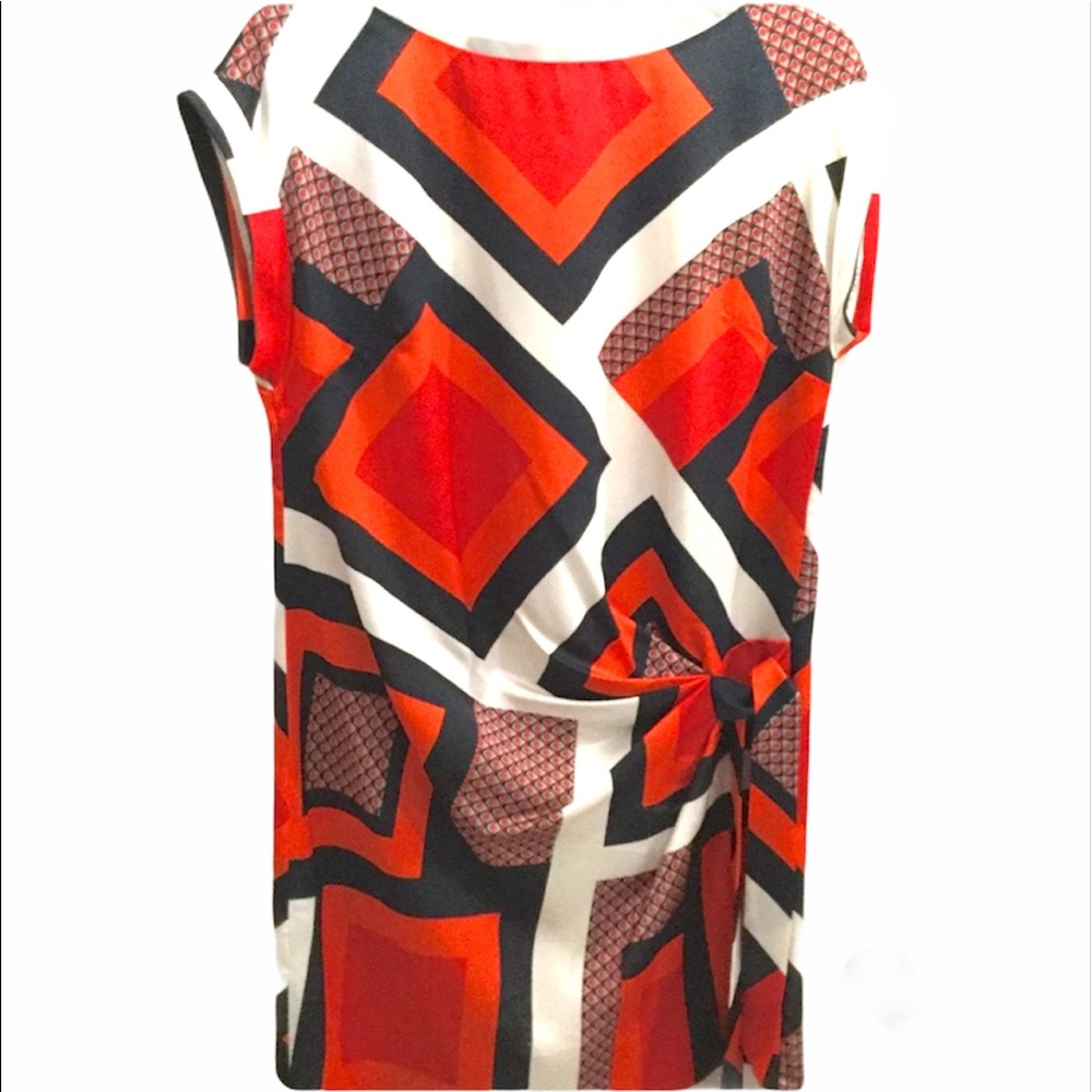 Ann Taylor silk dress with faux wrap and tie, S.